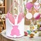 Easter Bunny Baskets with Lights, 4 Pcs Large Easter Egg Hunt for Kids Canvas Basket Candy Tote Bags with Handles Decorations Party Supplies for Spring Egg Hunts Party Storage